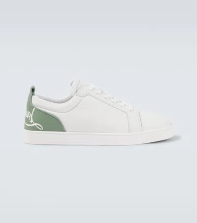 Christian Louboutin Fun Louis Junior Leather Sneaker In White