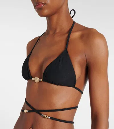 Same Embellished Bikini Top In Black