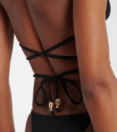 Same Embellished Bikini Top In Black