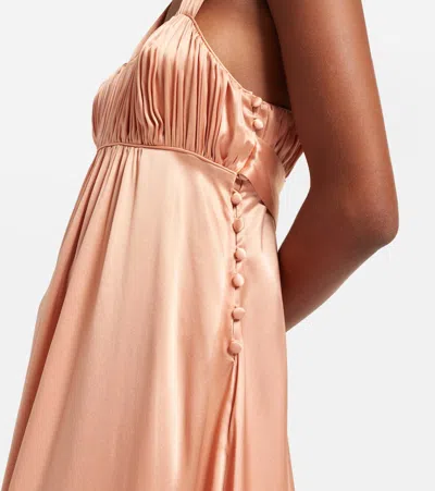 Chloé Sleeveless Ruched Long Dress In Silk Satin