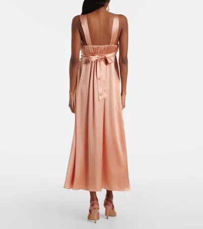 Chloé Sleeveless Ruched Long Dress In Silk Satin