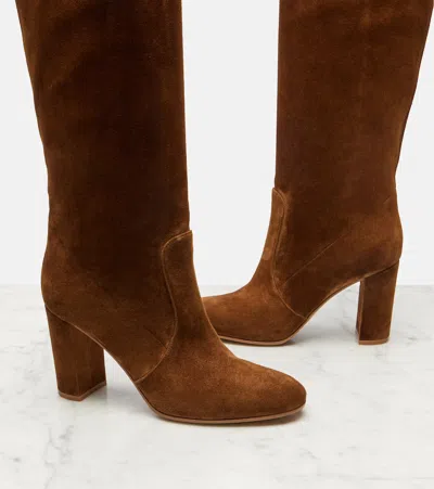 Gianvito Rossi Glen 45 Suede Knee-high Boots In Brown