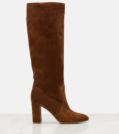 Gianvito Rossi Glen 45 Suede Knee-high Boots In Brown