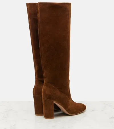 Gianvito Rossi Glen 45 Suede Knee-high Boots In Brown