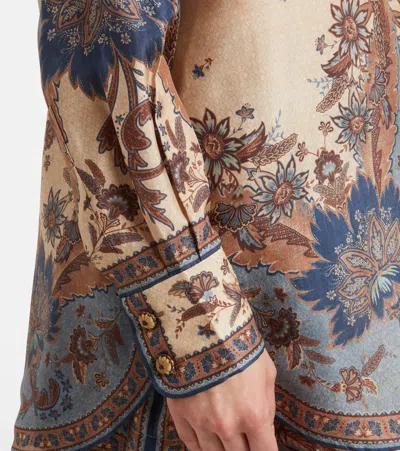 Zimmermann Ascension Silk Manstyle Shirt In Multi