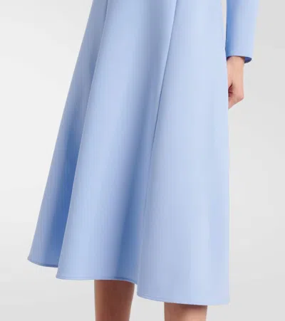 Carolina Herrera Pleated Triple Bow Cutout Long Sleeve Gown In Blue