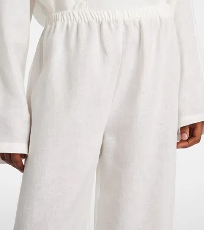 Asceno Austin Linen Wide-leg Pants In White