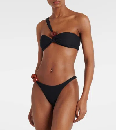 Same Marble Bikini Bottoms In Black