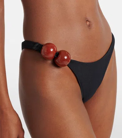 Same Marble Bikini Bottoms In Black