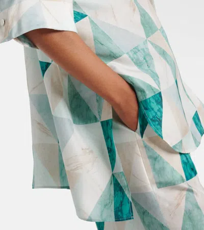 Joseph Womens Lagoon Combo Arcole Marble-print Silk Shirt In Multi