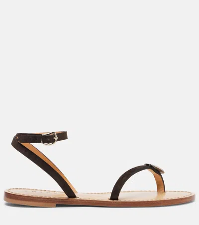 Amanu Senegal Leather Sandals In Black