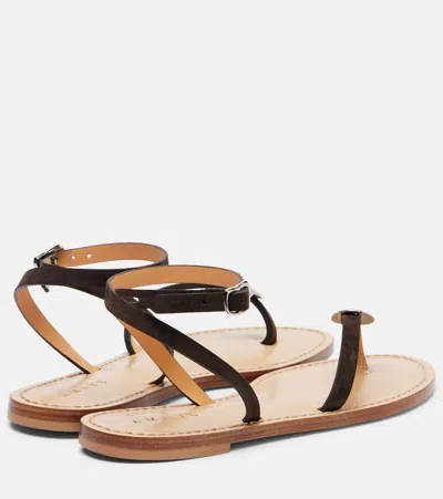 Amanu Senegal Leather Sandals In Black