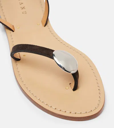 Amanu Senegal Leather Sandals In Black