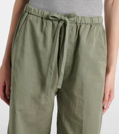 Citizen Of Humanity Aurora Cotton And Linen Wide-leg Pants In Green