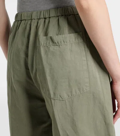 Citizen Of Humanity Aurora Cotton And Linen Wide-leg Pants In Green
