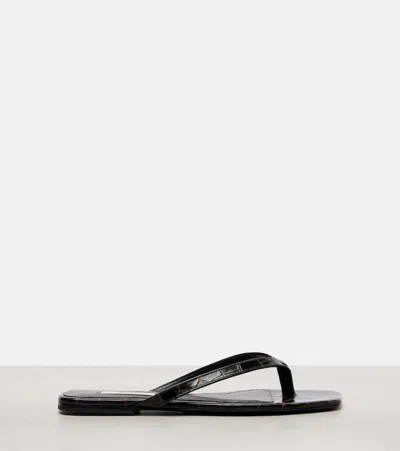 Totême Toteme Leather Thong Sandals In Black