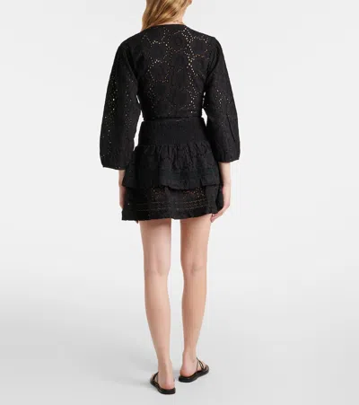 Melissa Odabash Pia Cotton Lace Top In Black