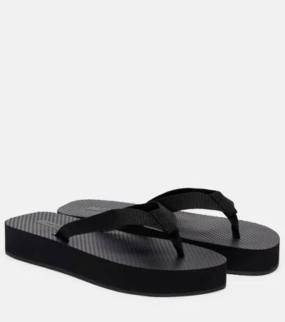 The Row 20mm Ginza Leather Thong Sandals In Black