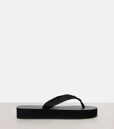 The Row 20mm Ginza Leather Thong Sandals In Black