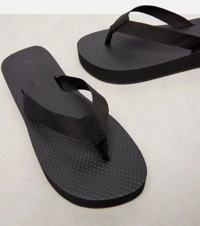 The Row 20mm Ginza Leather Thong Sandals In Black