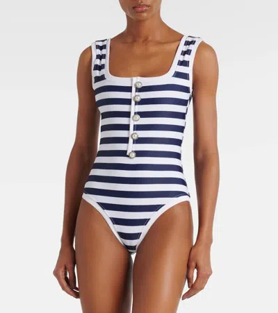 Same Grace Striped Swimsuit In Blue