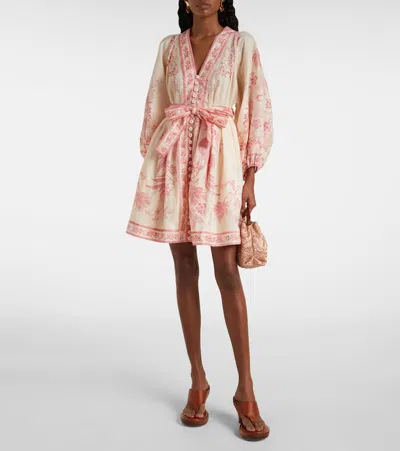 Zimmermann Beige Lucky Printed Mini Dress