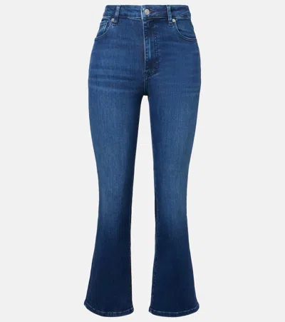 Frame Reboot Crop High-rise Bootcut Jeans In Blue