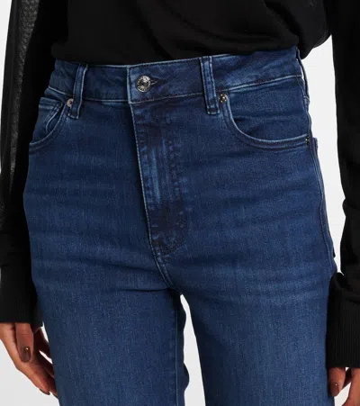 Frame Reboot Crop High-rise Bootcut Jeans In Blue