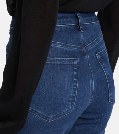 Frame Reboot Crop High-rise Bootcut Jeans In Blue