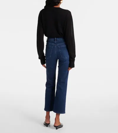 Frame Reboot Crop High-rise Bootcut Jeans In Blue