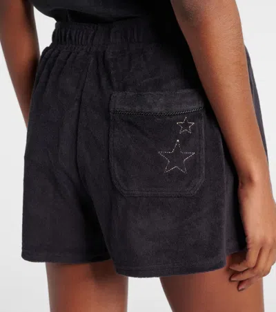 The Upside Saddle Up Ziggy Logo Terry Shorts In Black