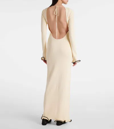 Same Knitted Ruffled Maxi Dress In White