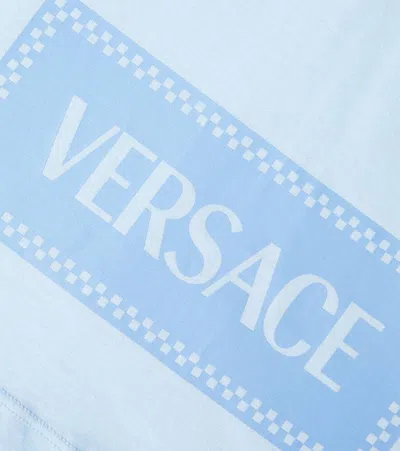 Versace Light Blue T-shirt With 90 Vintage Logo For Baby Boy