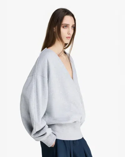 Jw Anderson Grey Cotton Wrap Sweatshirt