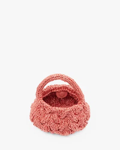 Jw Anderson Cable-knit Leather-trimmed Raffia Tote Bag