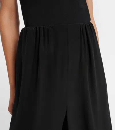 Chloé Wide Leg Trousers Ruffled Hem In Black