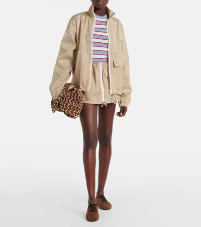 Prada Re-nylon Drawstring Mini Skirt In Neutral