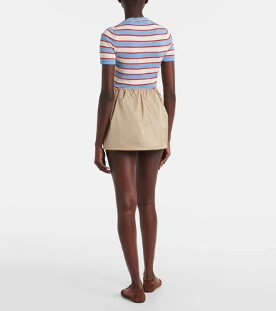 Prada Re-nylon Drawstring Mini Skirt In Neutral