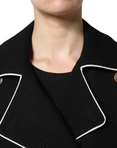 Dolce & Gabbana Black Wool Double Breasted Blazer Women's Jacket