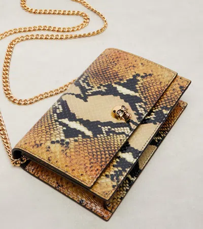 Alexander Mcqueen Mcqueen Small Skull Python Print Leather Shoulder Bag