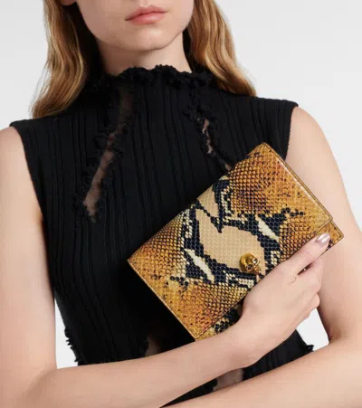 Alexander Mcqueen Mcqueen Small Skull Python Print Leather Shoulder Bag