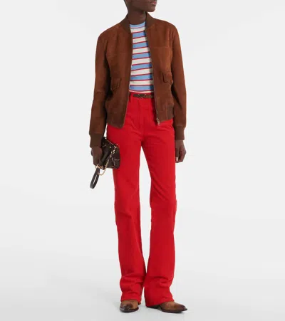 Prada Suede Blouson In Brown