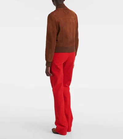 Prada Suede Blouson In Brown