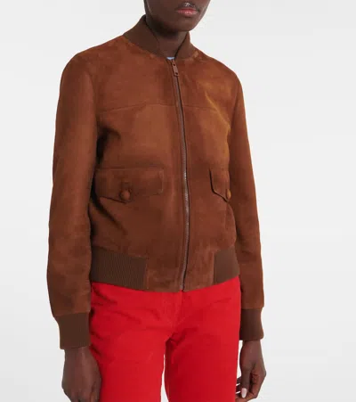 Prada Suede Blouson In Brown