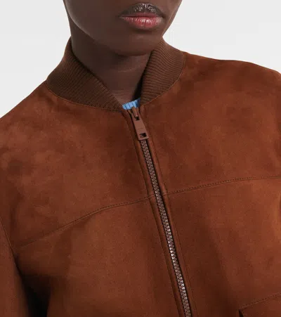 Prada Suede Blouson In Brown