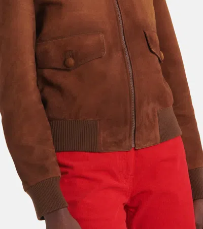 Prada Suede Blouson In Brown