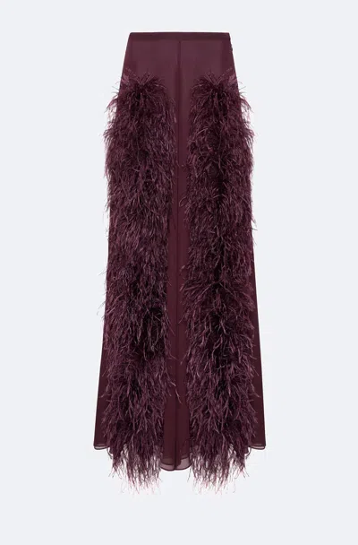 Lapointe Lightweight Georgette Wide Leg Pant With Feathers