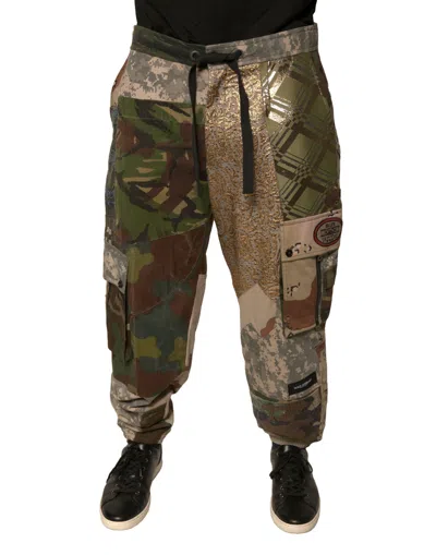 Pre-owned Dolce & Gabbana Multicolor Patchwork Men Jogger Men's Pants ()