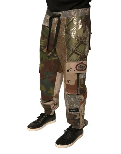 Pre-owned Dolce & Gabbana Multicolor Patchwork Men Jogger Men's Pants ()