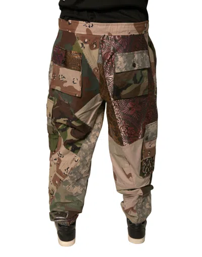Pre-owned Dolce & Gabbana Multicolor Patchwork Men Jogger Men's Pants ()
